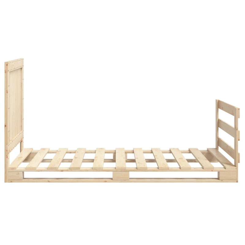 vidaXL tömör fenyőfa ágykeret fejtámlával 100 x 200 cm
