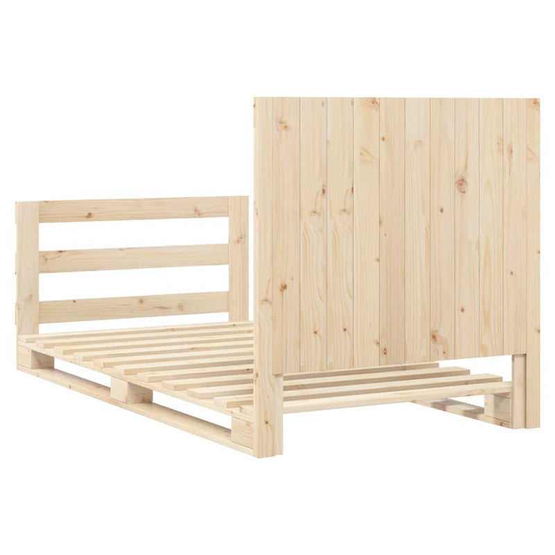 vidaXL tömör fenyőfa ágykeret fejtámlával 100 x 200 cm