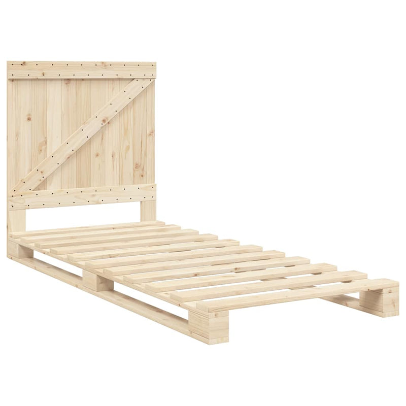 vidaXL tömör fenyőfa ágykeret fejtámlával 90 x 200 cm