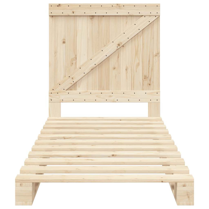 vidaXL tömör fenyőfa ágykeret fejtámlával 90 x 200 cm
