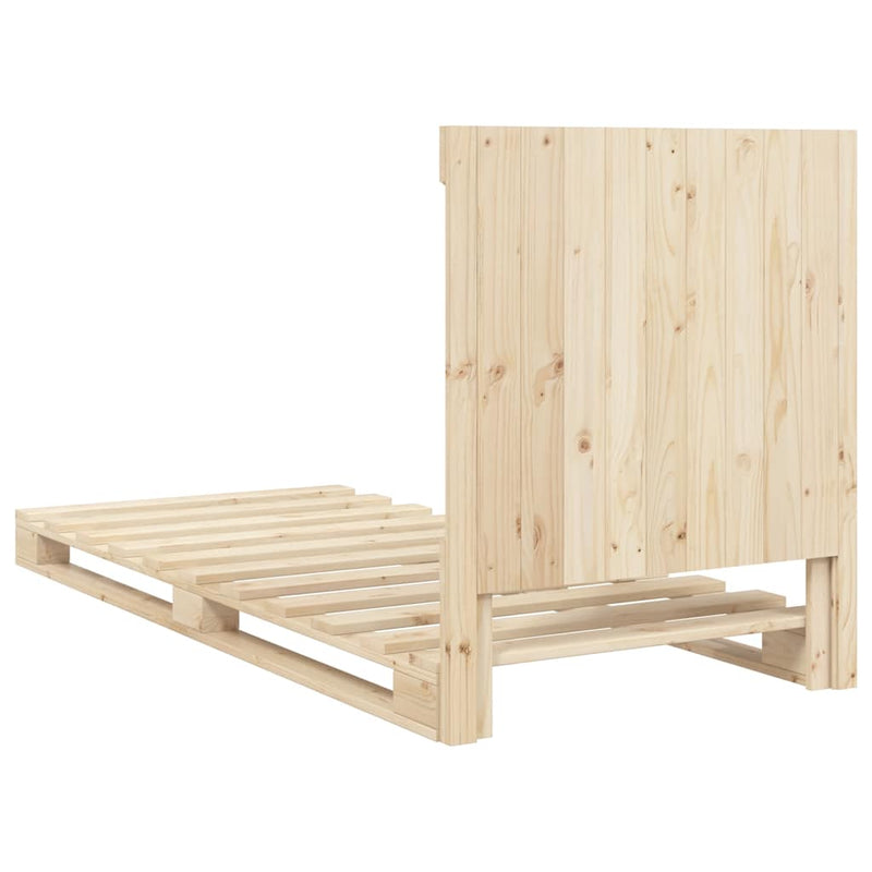 vidaXL tömör fenyőfa ágykeret fejtámlával 90 x 200 cm