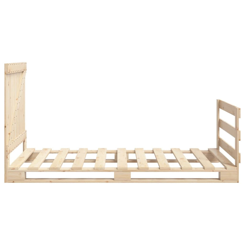 vidaXL tömör fenyőfa ágykeret fejtámlával 100 x 200 cm