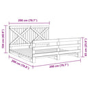 vidaXL tömör fenyőfa ágykeret fejtámlával 200 x 200 cm