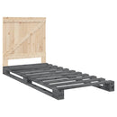 vidaXL szürke tömör fenyőfa ágykeret fejtámlával 90 x 200 cm