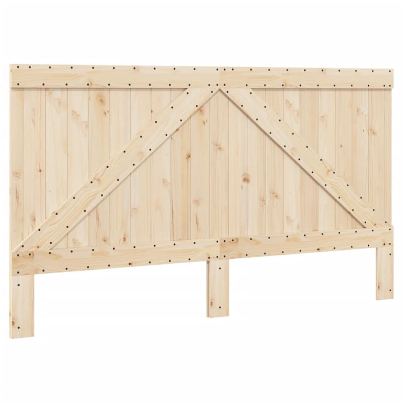 vidaXL szürke tömör fenyőfa ágykeret fejtámlával 200 x 200 cm