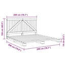 vidaXL szürke tömör fenyőfa ágykeret fejtámlával 200 x 200 cm