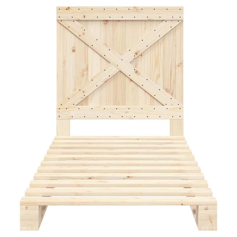 vidaXL tömör fenyőfa ágykeret fejtámlával 90 x 200 cm