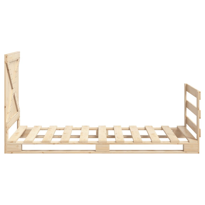 vidaXL tömör fenyőfa ágykeret fejtámlával 100 x 200 cm
