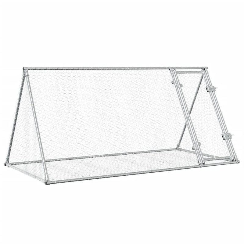 vidaXL szürke horganyzott acél nyúlketrec 200 x 105 x 91 cm