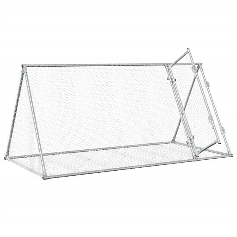 vidaXL szürke horganyzott acél nyúlketrec 200 x 105 x 91 cm