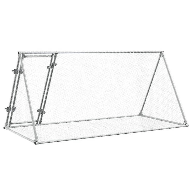 vidaXL szürke horganyzott acél nyúlketrec 200 x 105 x 91 cm