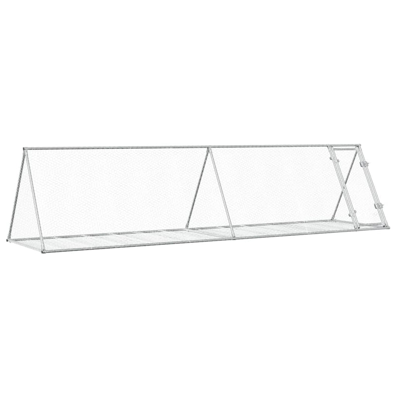 vidaXL szürke horganyzott acél nyúlketrec 400 x 105 x 91 cm