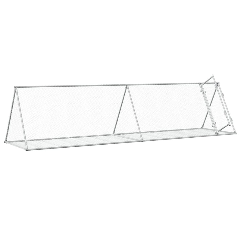 vidaXL szürke horganyzott acél nyúlketrec 400 x 105 x 91 cm