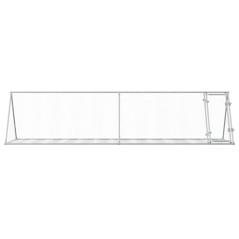 vidaXL szürke horganyzott acél nyúlketrec 400 x 105 x 91 cm
