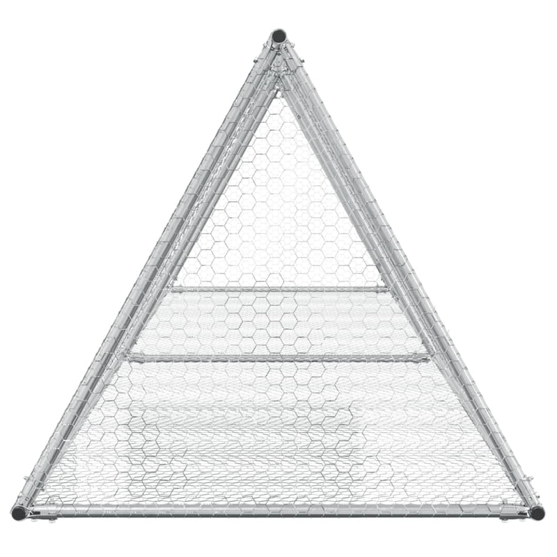 vidaXL szürke horganyzott acél nyúlketrec 400 x 105 x 91 cm