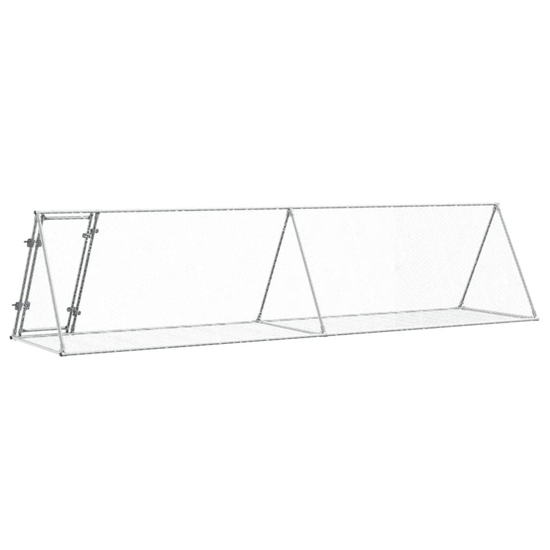 vidaXL szürke horganyzott acél nyúlketrec 400 x 105 x 91 cm