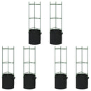 vidaXL 6 db acél és polipropilén paradicsomketrec növényzsákkal 116 cm