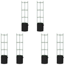 vidaXL 6 db acél és polipropilén paradicsomketrec növényzsákkal 154 cm