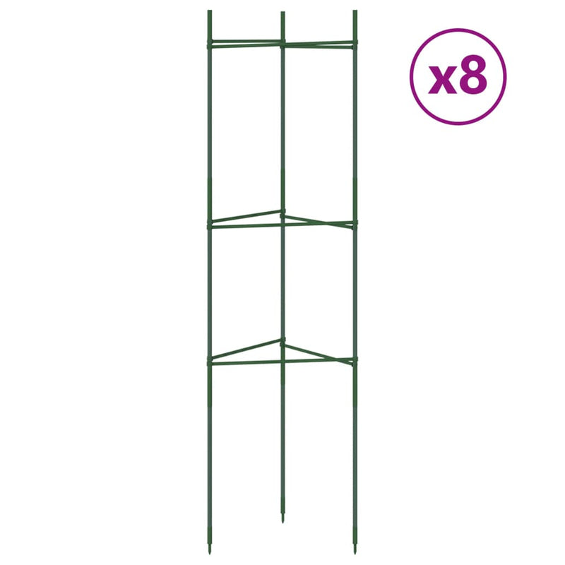 vidaXL 8 db acél és polipropilén paradicsomketrec 116 cm