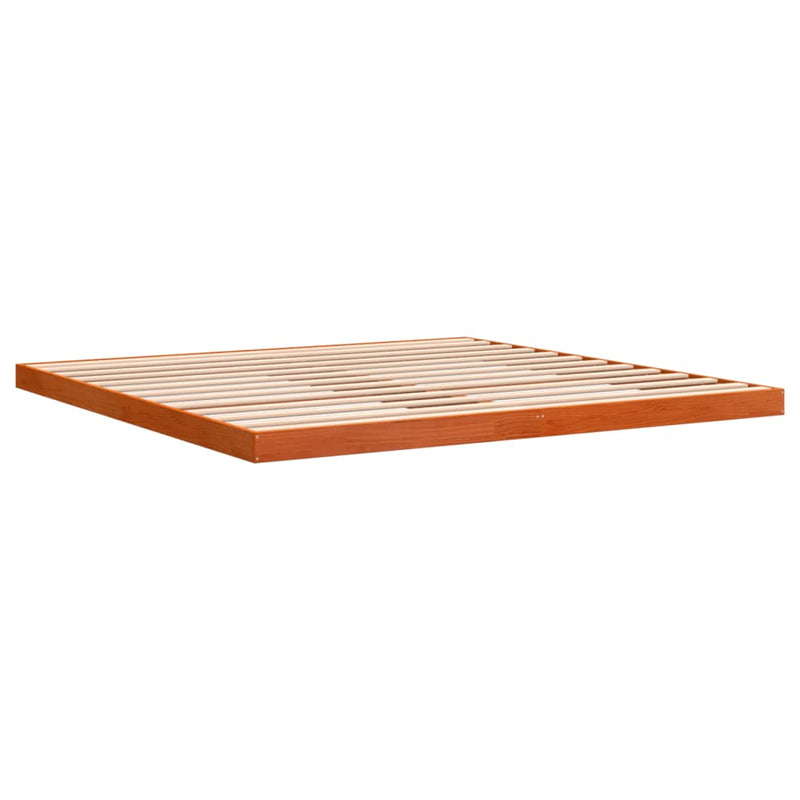 vidaXL viaszbarna tömör fenyőfa ágykeret 200 x 200 cm