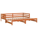 vidaXL viaszbarna tömör fenyőfa kihúzható kanapéágy 90 x 200 cm