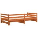 vidaXL viaszbarna tömör fenyőfa kihúzható kanapéágy 90 x 200 cm