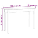 vidaXL viaszbarna tömör fenyőfa tálalóasztal 110 x 40 x 75 cm