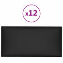 vidaXL Fali Fejtámla 12 pcs Fekete 30 x 15 cm szövet