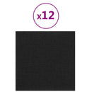 vidaXL Fali Fejtámla 12 pcs Fekete 30 x 30 cm szövet