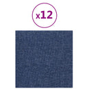 vidaXL Fali Fejtámla 12 pcs Kék 30 x 30 cm szövet