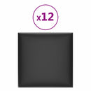 vidaXL Fali Fejtámla 12 pcs Fekete 30 x 30 cm szövet