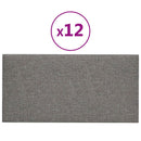 vidaXL Fali Fejtámla 12 pcs Világosszürke 60 x 30 cm szövet