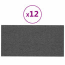 vidaXL Fali Fejtámla 12 pcs Sötétszürke 60 x 30 cm szövet