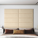 vidaXL Fali Fejtámla 12 db 90 x 30 cm Krém szövet