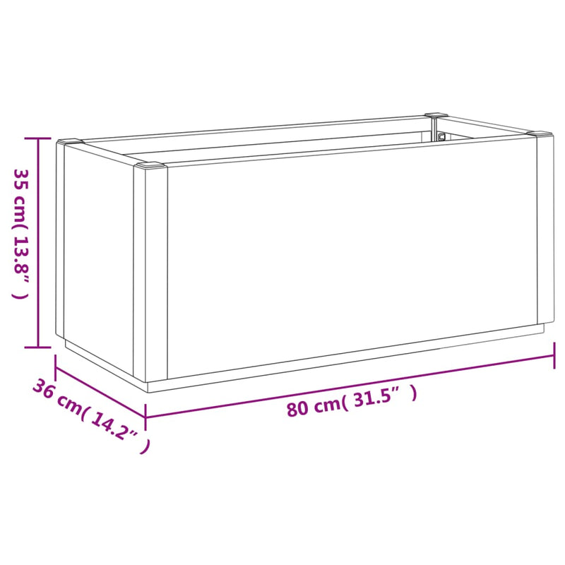 vidaXL fehér polipropilén kerti ültetőláda 80 x 36 x 35 cm