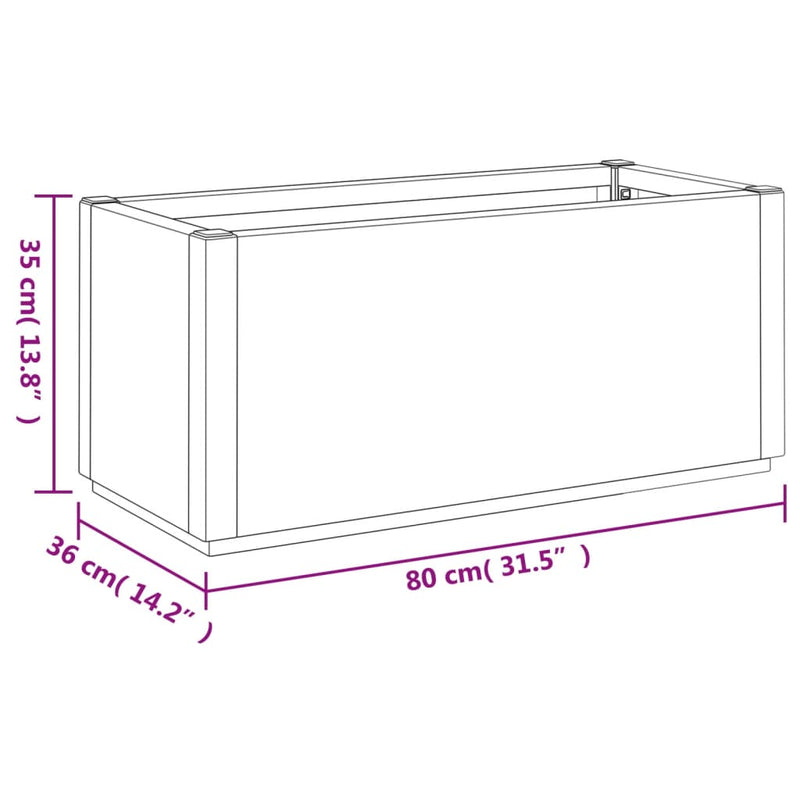 vidaXL sötétszürke polipropilén kerti ültetőláda 80 x 36 x 35 cm