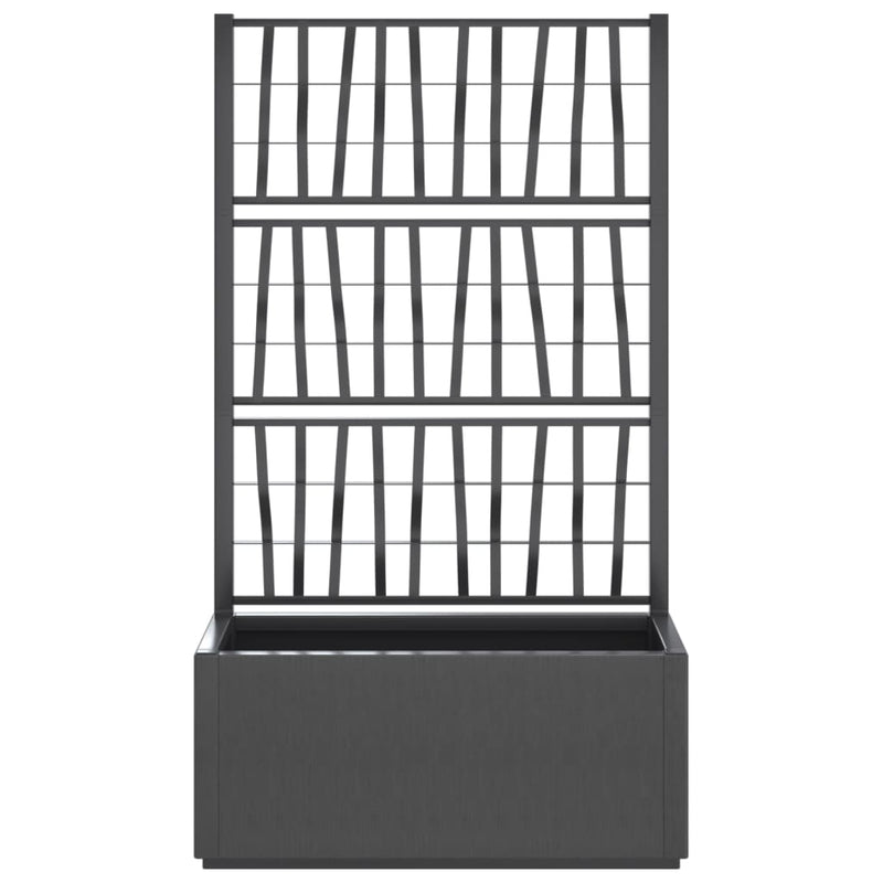 vidaXL sötétszürke PP rácsos kerti ültetőláda 80 x 36 x 140 cm