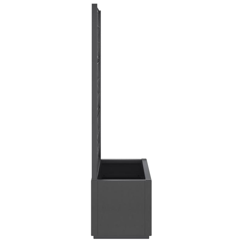 vidaXL sötétszürke PP rácsos kerti ültetőláda 80 x 36 x 140 cm