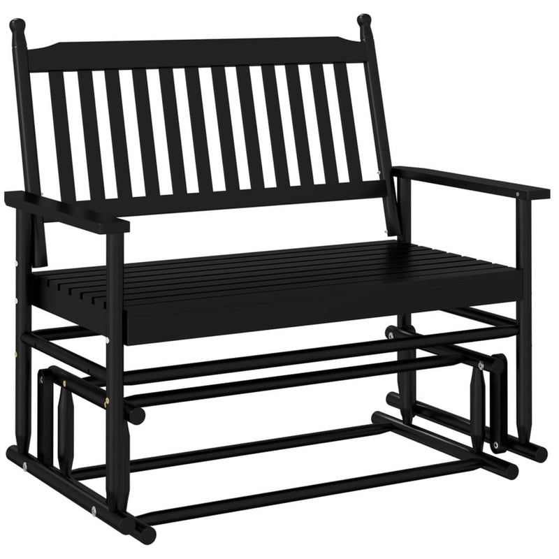 vidaXL fekete tömör nyárfa hintapad 118 x 70 x 104,5 cm