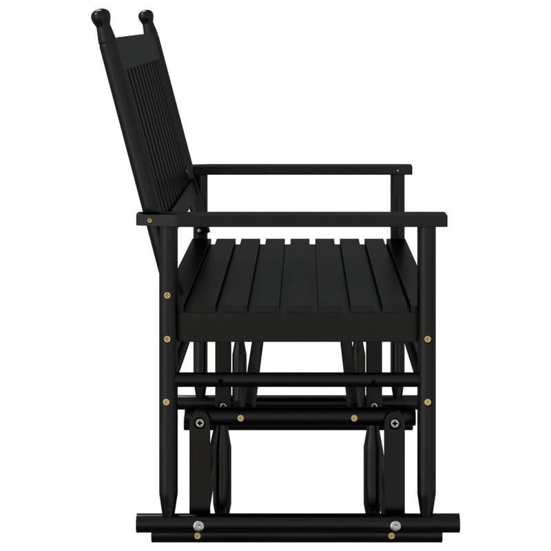 vidaXL fekete tömör nyárfa hintapad 118 x 70 x 104,5 cm