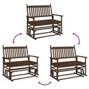 vidaXL barna tömör nyárfa hintapad 118 x 70 x 104,5 cm