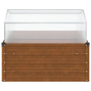 vidaXL időjárásálló acél kerti virágtartó zöldházzal