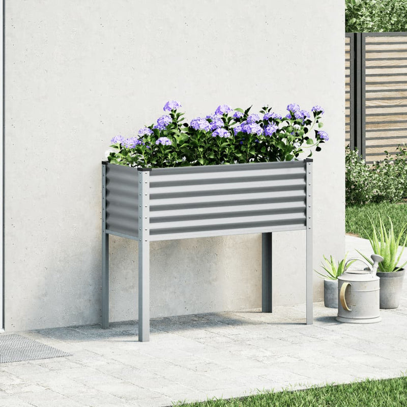 vidaXL szürke acél kerti növénytartó 100 x 41 x 90 cm