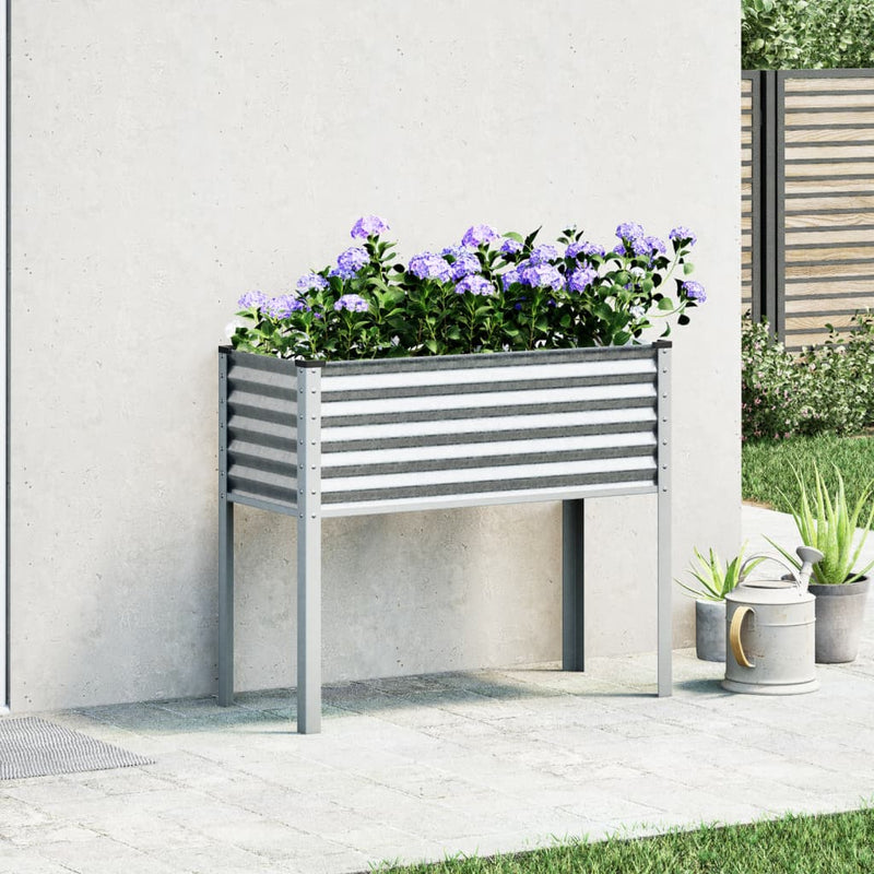 vidaXL horganyzott acél kerti virágtartó 100 x 41 x 90 cm