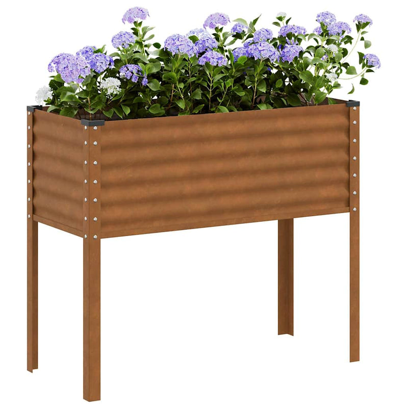 vidaXL kerti virágláda 100 x 45 x 90 cm időjárásálló acélból