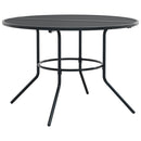 vidaXL antracit porszórt acél kerek teraszasztal Ø110x72,5 cm