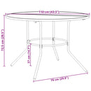 vidaXL antracit porszórt acél kerek teraszasztal Ø110x72,5 cm