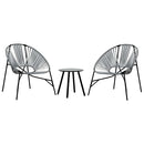 vidaXL 3 db fekete és világosszürke polyrattan kerti szék szett