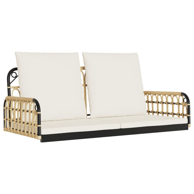 vidaXL polirattan és acél hintapad párnákkal 105 x 58 x 38 cm