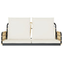 vidaXL polirattan és acél hintapad párnákkal 105 x 58 x 38 cm